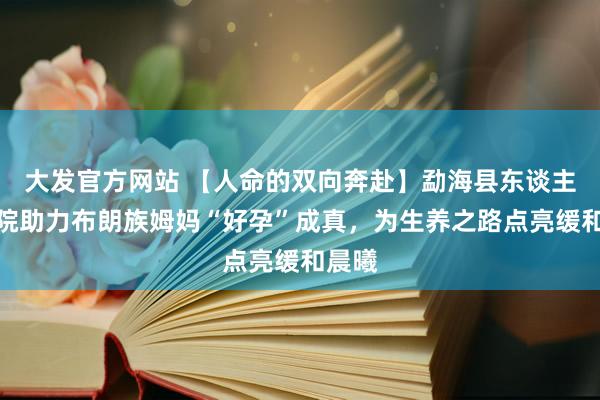 大发官方网站 【人命的双向奔赴】勐海县东谈主民病院助力布朗族姆妈“好孕”成真，为生养之路点亮缓和晨曦