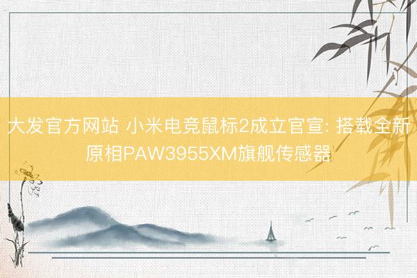 大发官方网站 小米电竞鼠标2成立官宣: 搭载全新原相PAW3955XM旗舰传感器