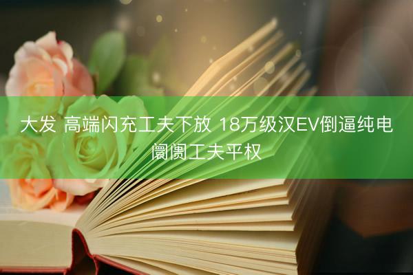 大发 高端闪充工夫下放 18万级汉EV倒逼纯电阛阓工夫平权